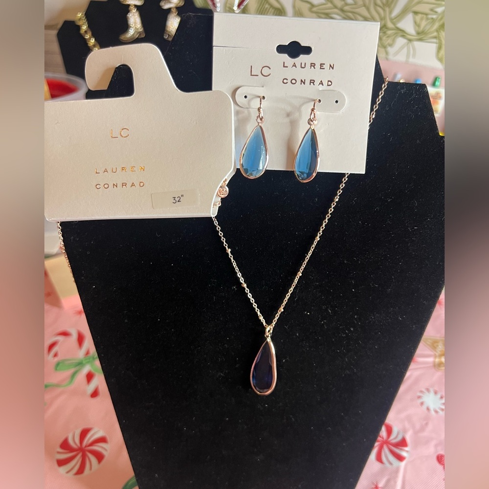 Kohl's LC Lauren Conrad Blue Teardrop Earrings